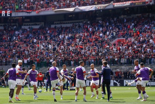 Fiorentina's players during warm up
